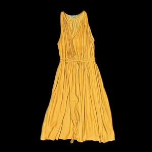Loft Goldenrod Satin Dress in Large